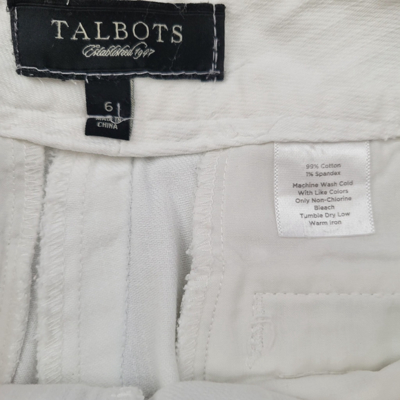 Talbots Women's Flare Wide-Leg White Pants Size 6 Waist 30" Inseam 31.5" - Picture 8 of 9